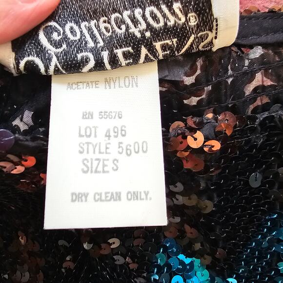 VTG Joy Stevens multi sequin chevron dolman top blouse evening bling Small - Picture 5 of 8